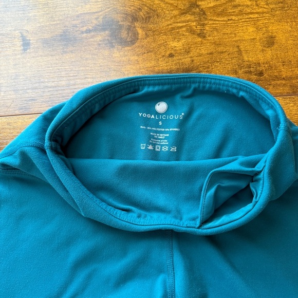YOGALICIOUS Athletic Leggings Women’s Size Small Full length Teal Turquoise Soft - Picture 3 of 7